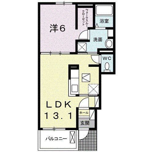 カトレアスウィート(1LDK/1階)の間取り写真