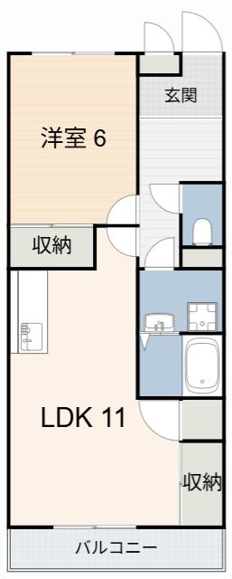 有松ヒルズ A棟(1LDK/2階)の間取り写真