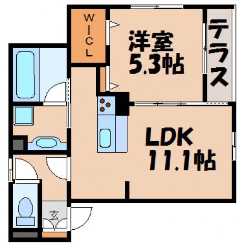 アヴニール(1LDK/1階)の間取り写真