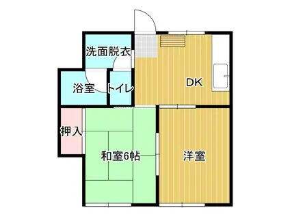 コーポサンガーデン(2DK/2階)の間取り写真