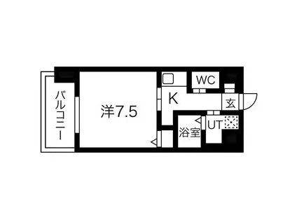 LIVIAZ NAMBA KRASS(1K/9階)の間取り写真