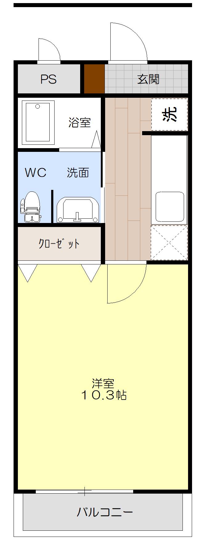 GOODYSANGOYA(1K/3階)の間取り写真
