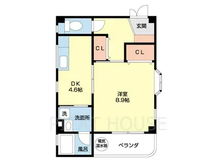 レスペート西庄V(1DK/3階)の間取り写真