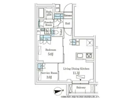 若葉ビューアパートメント(1SLDK/1階)の間取り写真