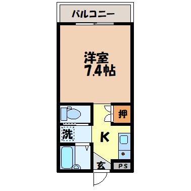 BBハイツ(1K/1階)の間取り写真