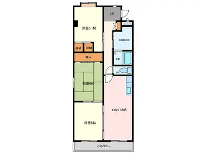 エミネンスM(3DK/3階)の間取り写真