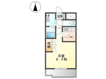 ライスポート富士(1K/2階)の間取り写真