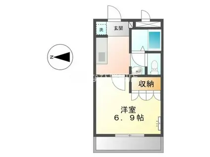 ハイヴィレッジ詩音II(1K/2階)の間取り写真