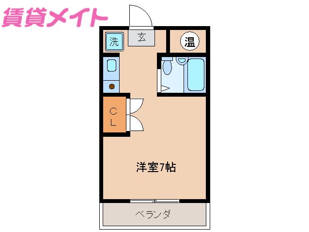モアクレール(ワンルーム/2階)の間取り写真