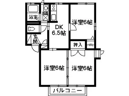 クレセントA(3DK/2階)の間取り写真