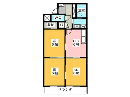 スピカ小柳(3DK/1階)の間取り写真