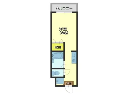 シャトルフジナガI(ワンルーム/2階)の間取り写真