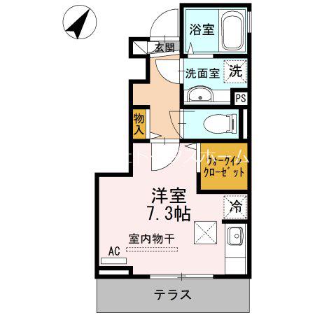 アストレア(ワンルーム/1階)の間取り写真