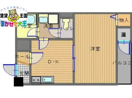 ルパルク松山町(1K/4階)の間取り写真