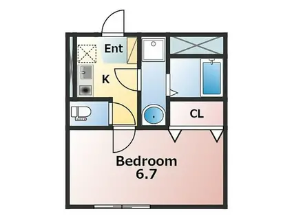 プレシャス熊谷(ワンルーム/2階)の間取り写真
