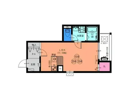 FSTYLE狭山・池尻中1号館(ワンルーム/2階)の間取り写真