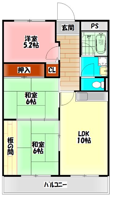 プルミエール(3LDK/2階)の間取り写真