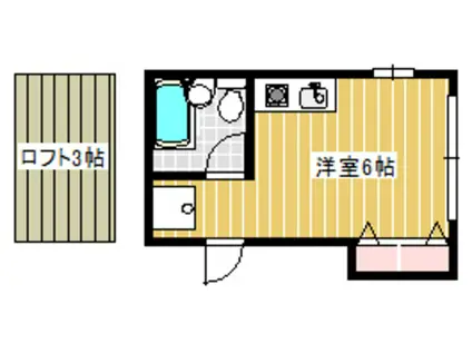 フジワラハイツB棟(ワンルーム/2階)の間取り写真
