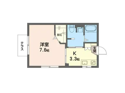 ウエストハイツ(1K/1階)の間取り写真
