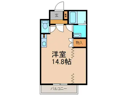 ル・ソレイユI(ワンルーム/1階)の間取り写真