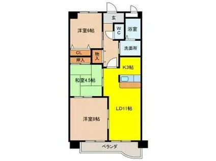 BIO MASAKI(3LDK/3階)の間取り写真