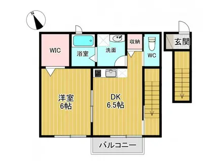 AILE道場(1DK/2階)の間取り写真