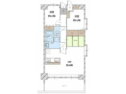 エバーグリーン牛田(3LDK/6階)の間取り写真