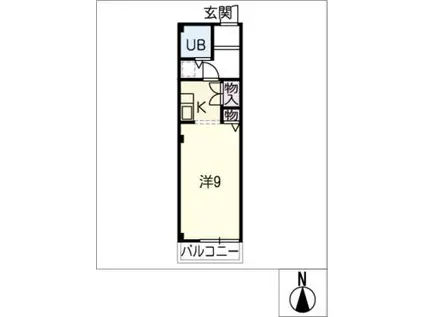 一光青柳ハイツ(ワンルーム/1階)の間取り写真