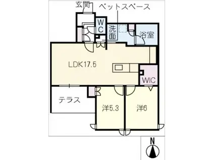 AURALEE(2LDK/1階)の間取り写真
