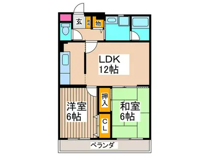I..Sレイクヒルズ(2LDK/1階)の間取り写真