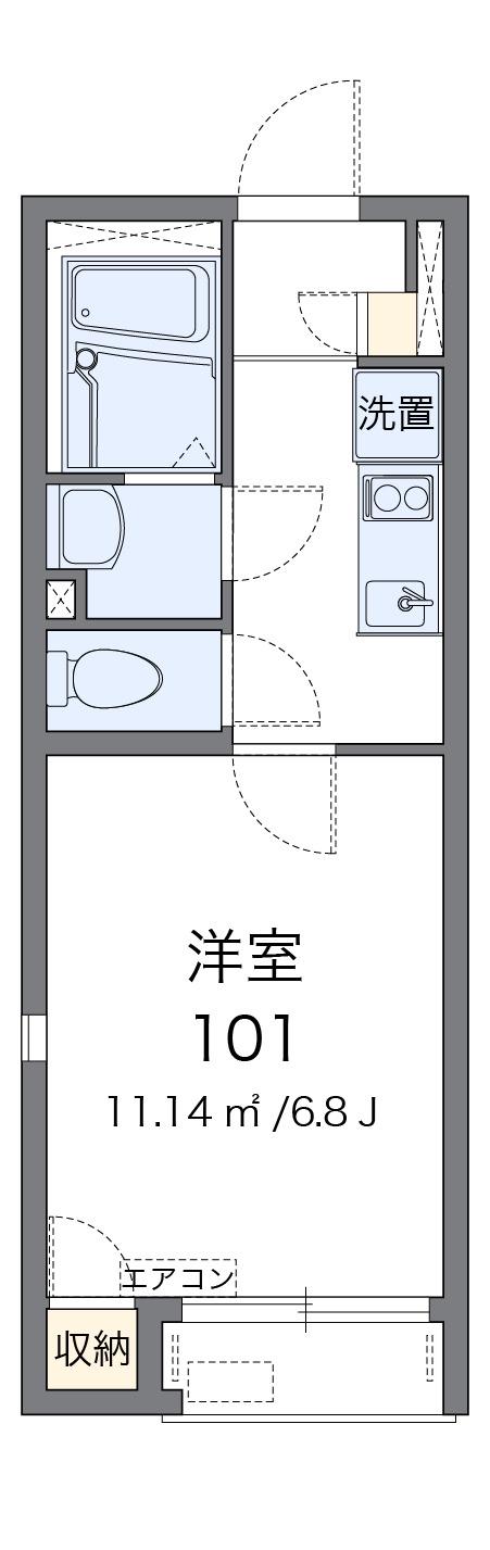 寿荘(1K/2階)の間取り写真