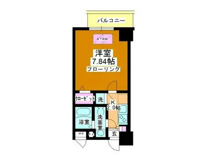 アルファコート蕨(1K/7階)の間取り写真