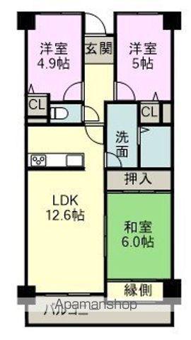 JR阪和線 紀伊駅 徒歩47分 10階建 築35年(3LDK/5階)の間取り写真