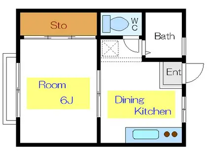 メゾンプチマウント(1DK/2階)の間取り写真