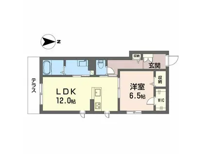 シャーメゾン黒田(1LDK/1階)の間取り写真