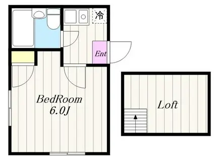 プラーズ愛甲(1K/2階)の間取り写真