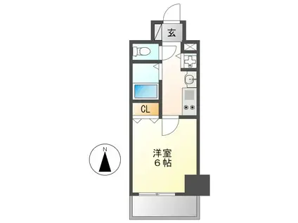 プレサンス泉シティアーク(1K/3階)の間取り写真