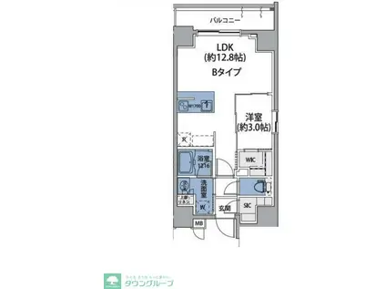 ルネサンスコート上野入谷(1LDK/2階)の間取り写真