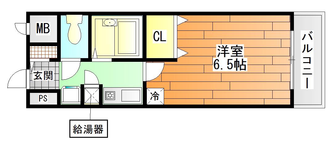 レイナ錦織(1K/1階)の間取り写真