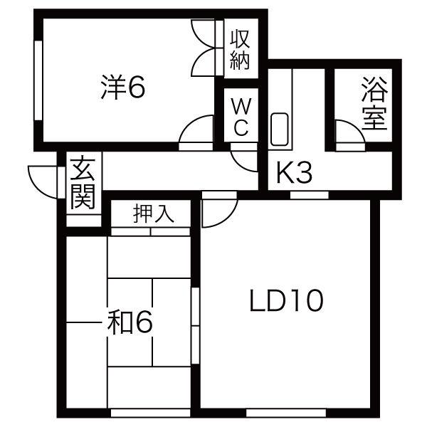 パープルマルコB(2LDK/1階)の間取り写真
