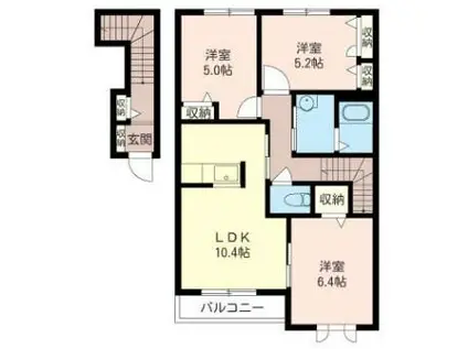 ラ・ファミリーナ(3LDK/2階)の間取り写真