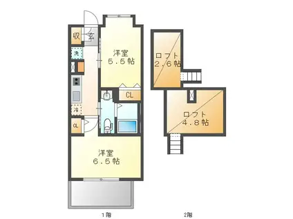 エステムコート名古屋駅前CORE(2K/11階)の間取り写真