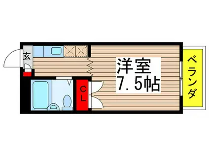 クラロ・イヅネ(ワンルーム/1階)の間取り写真