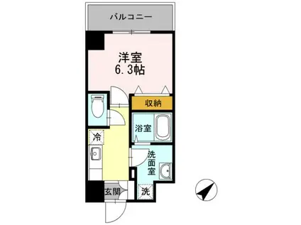 HILL FLAT OSAKI(1K/3階)の間取り写真