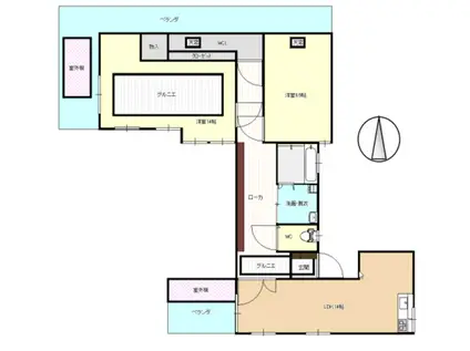 GAIN石神井台(2LDK/3階)の間取り写真