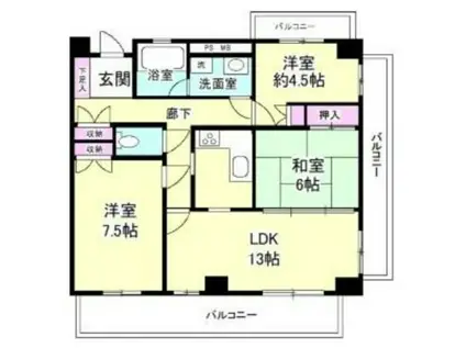 メイプル末廣NO18(3LDK/4階)の間取り写真