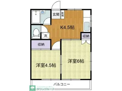 クリハラハイム(2K/2階)の間取り写真