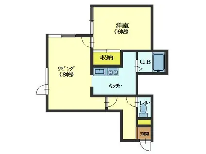 サンロード高盛II(1LDK/2階)の間取り写真
