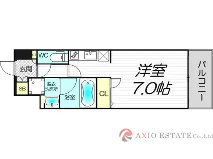 GATE COURT 新大阪 ノース(ワンルーム/6階)の間取り写真