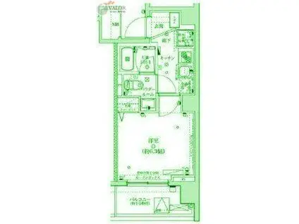 SQUARE CITY 東神奈川(1K/11階)の間取り写真